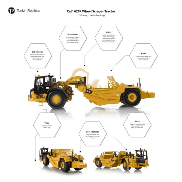 1:50 Mototrailla Caterpillar ® CAT ® 621K - Imagen 5