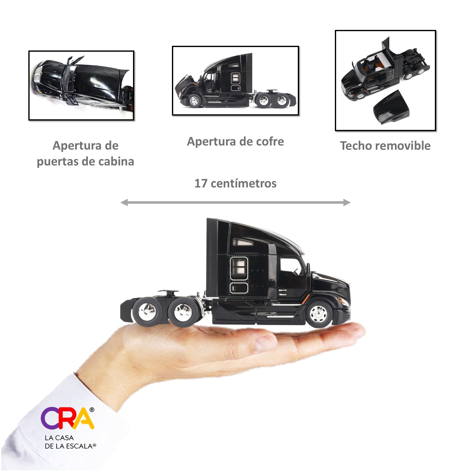 1:50 Tracto Camión Kenworth ® T680 Con Camarote (Negro) - Imagen 11